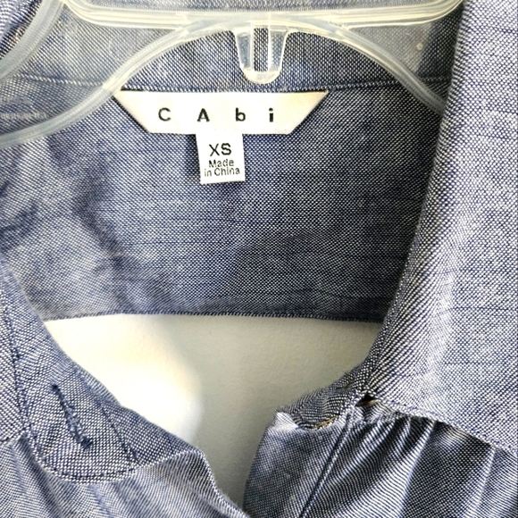 Cabi chambray sleeveless button down open back #387 - Picture 2 of 3